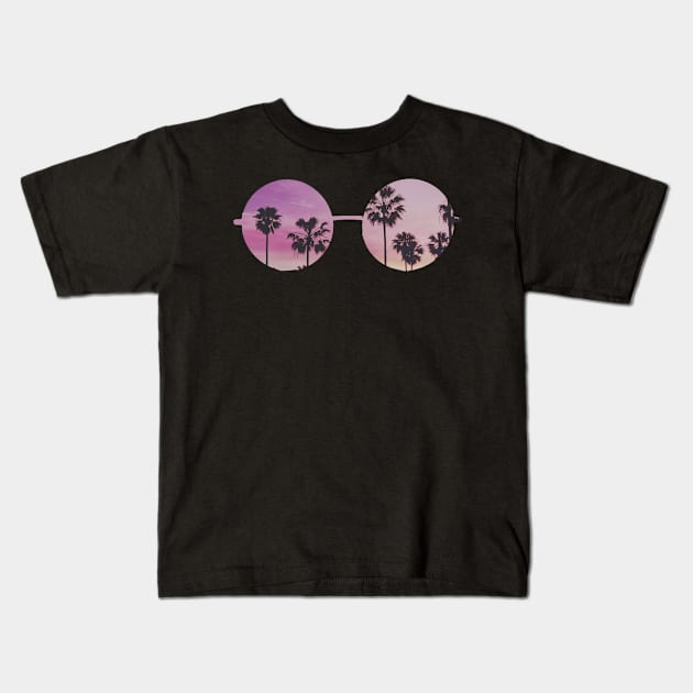 Sunset Hippie Glasses Kids T-Shirt by lolosenese